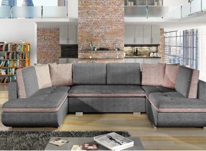XXL Living landscape Corner sofa Sofa Couch Upholstery Suite Corner Designer new Fabric