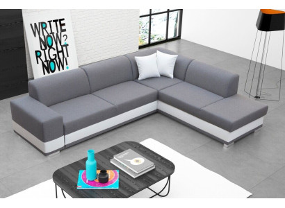 Upholstered sofa Lounge sofa Seating group Couch Living room with cushions L-shape sofa