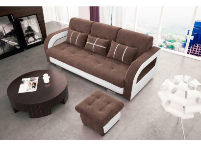 Sofa Couch Upholstery Sofas Couches Sofa bed Bed function 3 Seater + Stool new