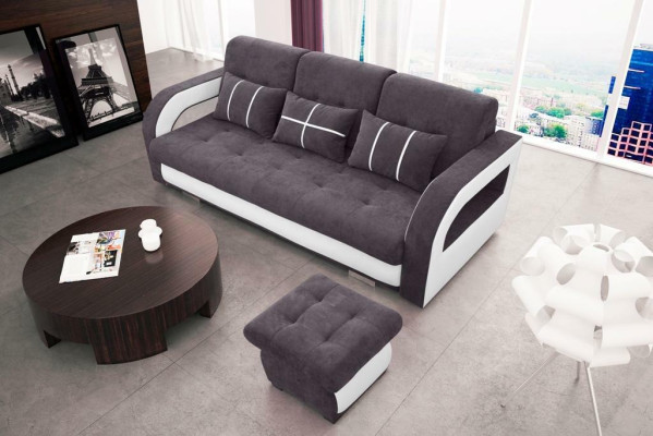 Sofa Couch Upholstery Sofas Couches Sofa bed Bed function 3 Seater + Stool new