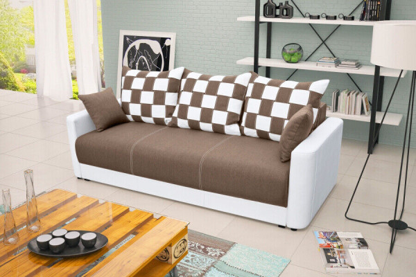 Sofa bed 3-Seater with sleeping function and bed base - Comfortable folding sofa