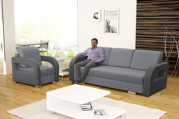 Sofa bed folding couch 3-seater sleeping function + bed base couch design sofa