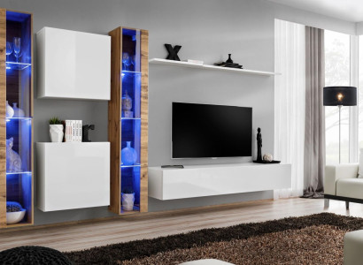 White TV lowboard Wall unit wall cabinet design living room furniture luxury sideboard