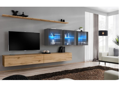 Complete 7-piece wall unit 340cm TV lowboard sideboard wall cabinet luxury furnishings