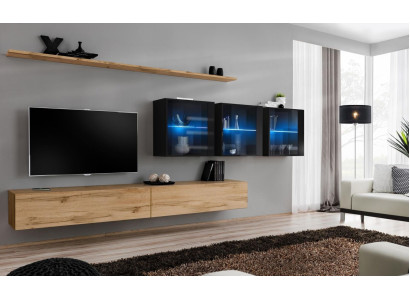 Wall unit 340cm Luxury Furniture Wall Cabinet Modern Complete Wall Shelf Design