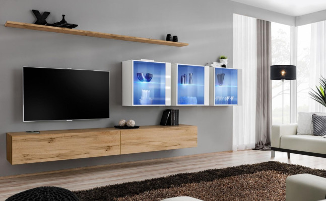 Living room furniture style modern design TV lowboard wall shelves complete wall cabinet