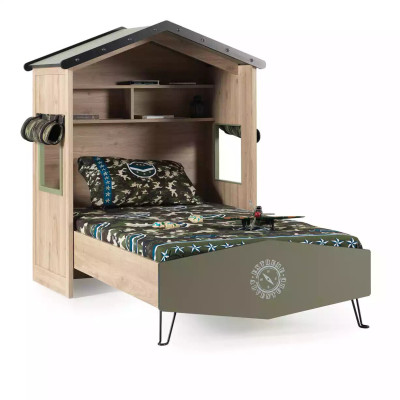 Children's furniture luxury children's room suite bed green bed frame 5 pieces wood