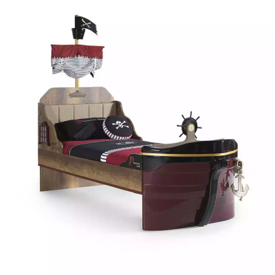 Childrens room Pirate Bed Ship Wardrobe Table Double Beds 5pcs
