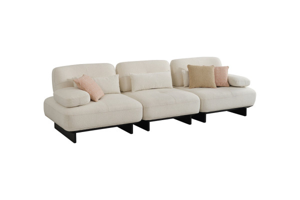 White Upholstery Living room Suite 2x Sofas Coffee tables Side table