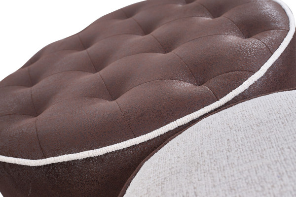 Stylish Brown and White Sofa set Living room Armchair Coffee table Stool