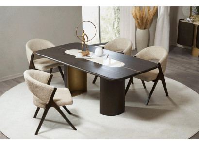 Dining room Modern Furniture Designer Dining set Black Table 4x Chairs
