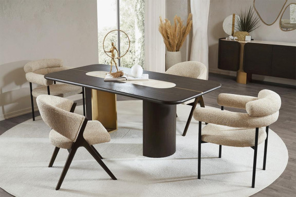 Dining room Modern Furniture Designer Dining set Black Table 4x Chairs