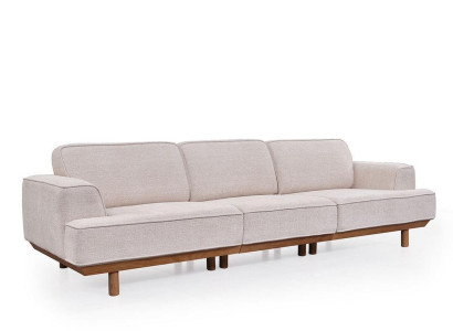 White Upholstered Sofa Living room 4-Seater Luxurious Couch Designer Furniture
