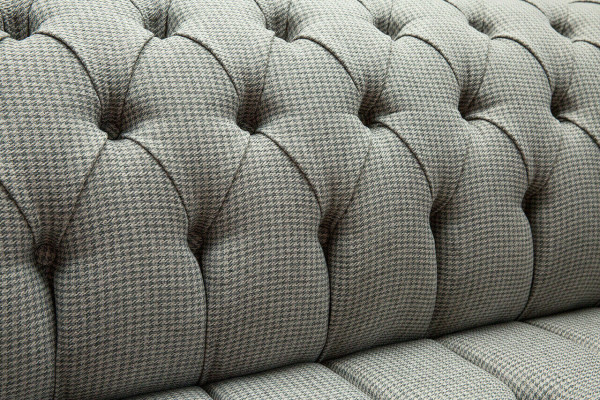 Living room Chesterfield Sofa Design Textile Couches Sofas Three Seater Gray Couch