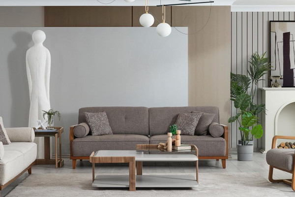 Luxurious Gray Sofa Designer 3-Seater Luxury Couch Upholstery Threesome new
