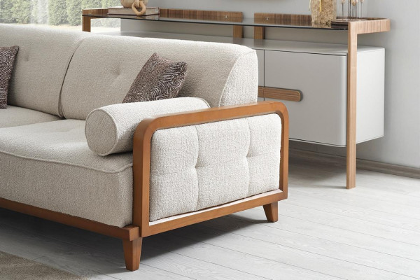Living room Designer 3-Seater Sofa Luxury Upholstery Couch Wooden Frame new