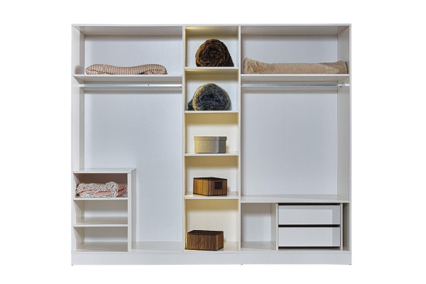 Modern White Wardrobe Bedroom 4 Door Wood Wardrobe Furniture