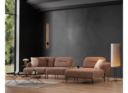 Brown Living room Corner sofa Designer Upholstery Living landscape L-shape Couch