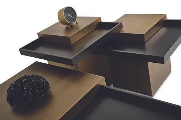 Modern Coffee table set Living room Luxury Furniture 3x Wood Side tables