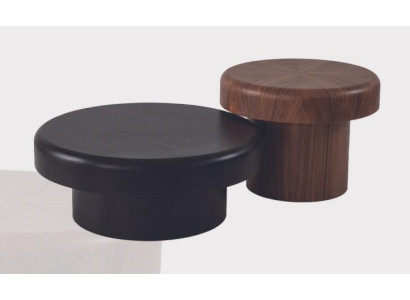 Designer round table set brown-black coffee table living room table new