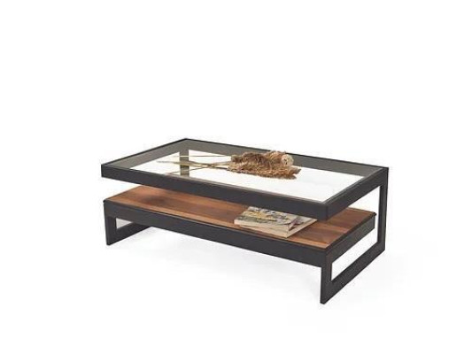 Designer Wood Coffee table Living room Glass table Living room Side table