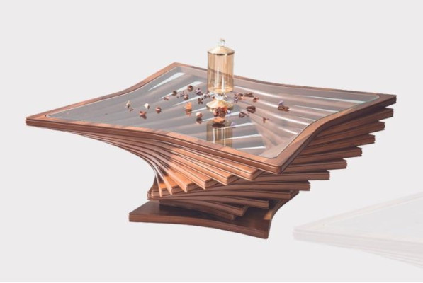 exclusive r Golden Coffee table Living room Sofa table Elegant glass table