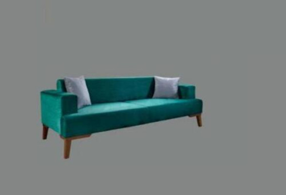 Elegant Turkis couch three-seater sofa living room seating furniture velvet