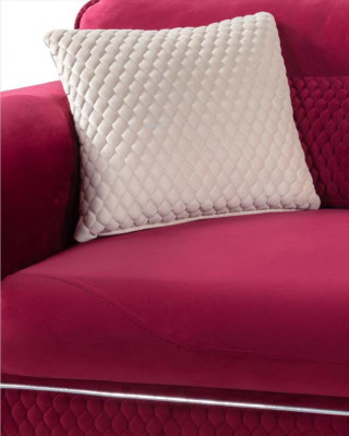 Red Sofa 3 Seat Textile Sofas Couch Upholstery Luxury Furniture Modern Three Seater