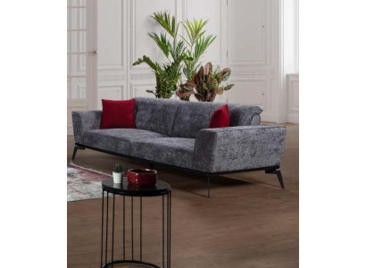 Sofa 3 Seater Sofas Fabric gray Textile Upholstery Living room Textile Gray
