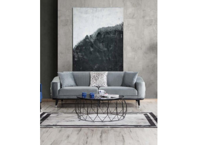 Gray Design Couch Sofa Velvet Three Seater Luxury Couches Furniture Sofas Fabric Textile