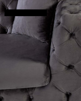Chesterfield Gray Sofa 3 Seater Living room Sofas Textile Upholstery
