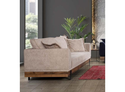 Design Couch 3 Seat Upholstery Sofa Modern Sofas Room Furniture Beige