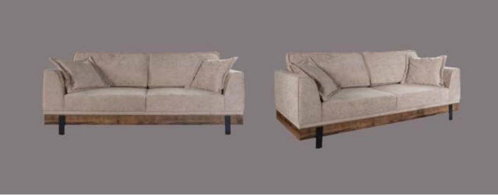 Design Couch 3 Seat Upholstery Sofa Modern Sofas Room Furniture Beige