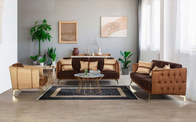 Sofa set Sofa Suite 3+3+1 Seater Armchair Chesterfield three-seater