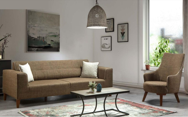 Living room Sofa 3 Seater Couch Three Seater Upholstery Fabric Sofa Textile