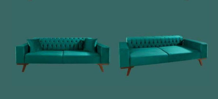 Black Sofa 3 Seater Textile Couch Three Seater Upholstery Furniture