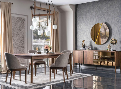 Complete Suite Dining set Dining table Sideboard 4x Chairs Dining set Furniture 6 pieces. Complete Suite Dining set Dining table Sideboard 4x Chairs Dining set Furniture 6 pieces.