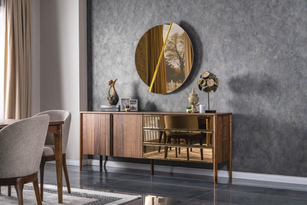 Complete Suite Dining set Dining table Sideboard 4x Chairs Dining set Furniture 6 pieces.