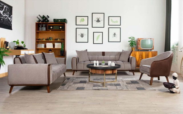 Sofa 3 Seat Textile Sofas Couch Upholstery Suite Seat Cushion Three Seater