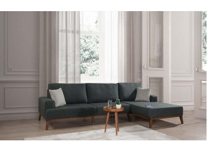 Corner sofa L-shape Suite Textile Seat Living room Upholstered furniture Corner Sofa