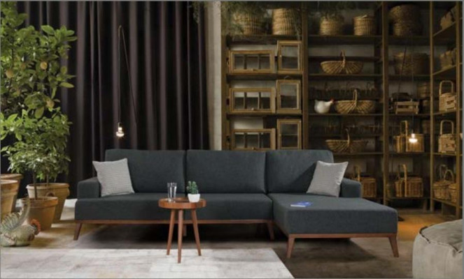 Corner sofa L-shape Suite Textile Seat Living room Upholstered furniture Corner Sofa