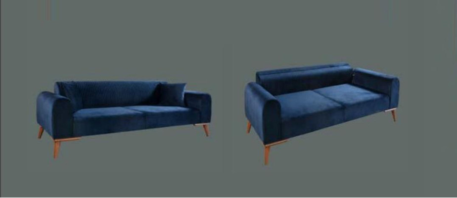 Sofa set 3+3+1 Seater Sofa Armchair Royal Blue e Couch Velvet 3pcs