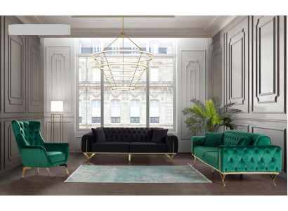 Sofa set 3+3+1 Seat Armchair Sofas Three Seater Suite Chesterfield
