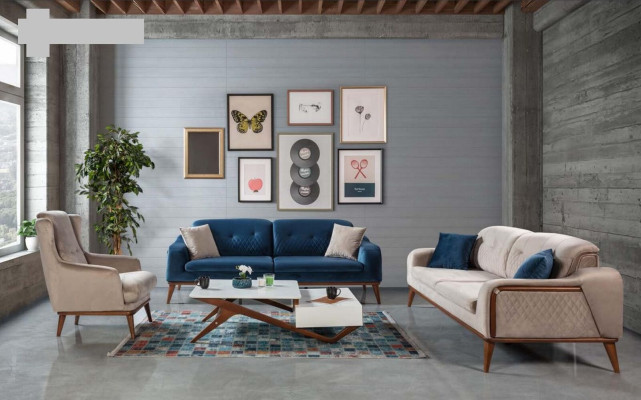 Sofa set Sofas 3+3+1 Seater Armchair Three-seater Couch Set Textile
