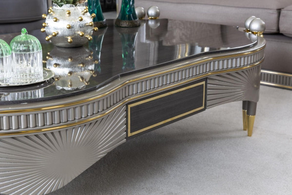 Coffee table Gray Luxury Coffee tables Metal Design Elegant Living room