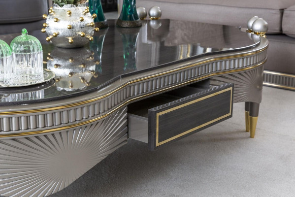 Coffee table Gray Luxury Coffee tables Metal Design Elegant Living room