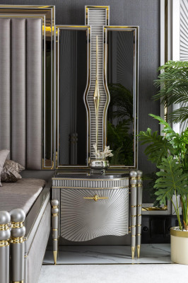 Bedside table Gray Bedroom Elegant Modern Furniture Beautiful Bedside tables Luxury new