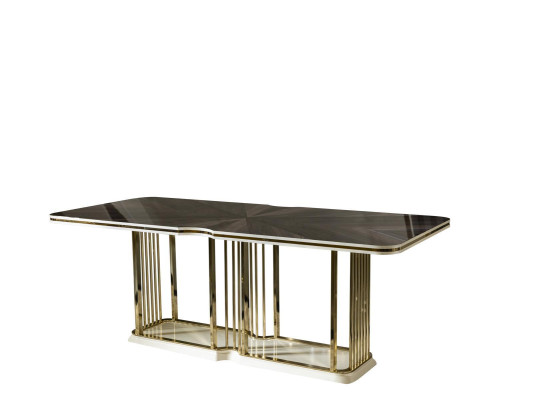 Dining table Brown Luxury Tables Dining room Table Metal Elegant Style Modern