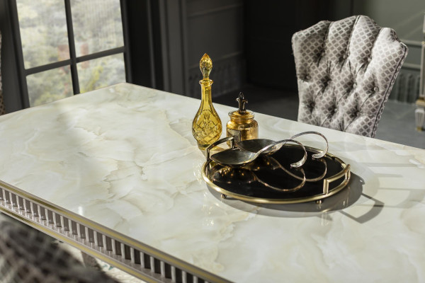 Dining table White Dining room Wood Furniture Design Elegant Table Luxury Style