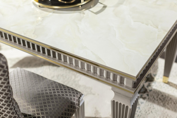 Dining table White Dining room Wood Furniture Design Elegant Table Luxury Style